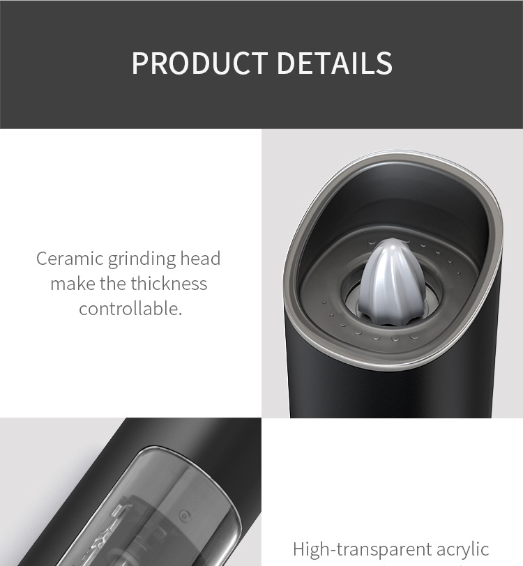 新款研磨器家用黑胡椒海盐研磨器创意重力感应式电动研磨器批发详情12