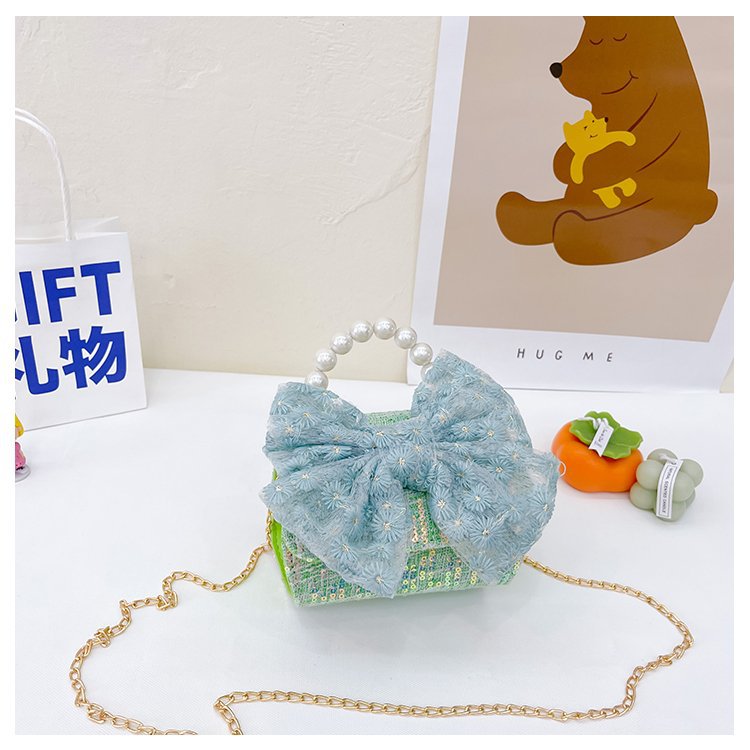 可爱女童斜挎包小香风时尚儿童手提斜背包包公主淑女珍珠包单肩包详情97