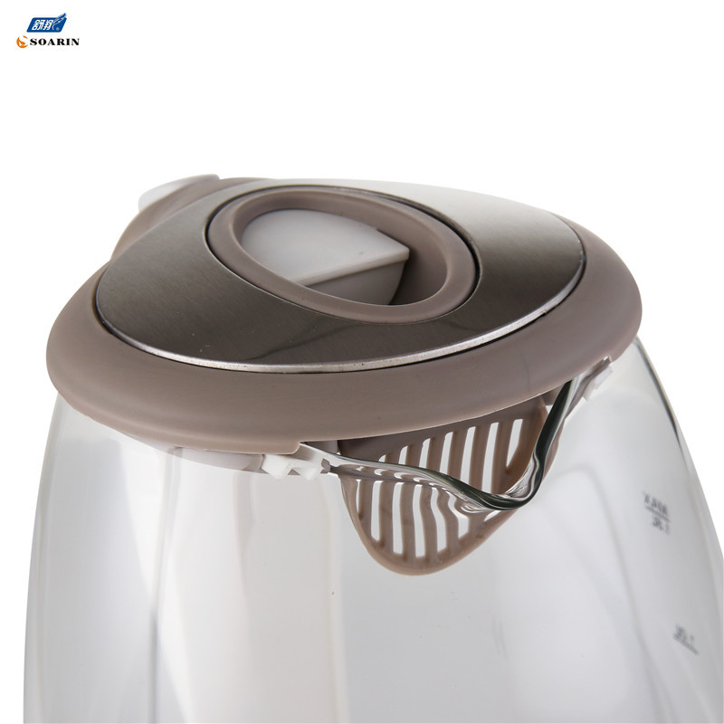 English export round plug SOARIN high-power glass electric kettle 998, 1.8L boiling kettle pic 3