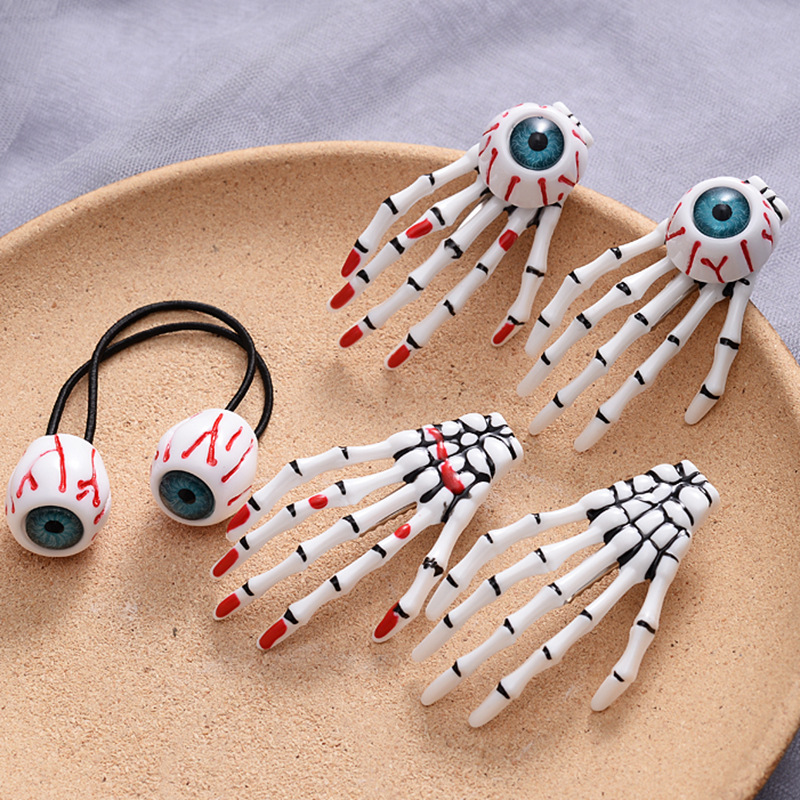 Harajuku Eyeball Blood Thread Resin Blood Eye Halloween Bleeding Ghost Eye Hair Clip Cross-border Hair Accessory wholesale pic 2