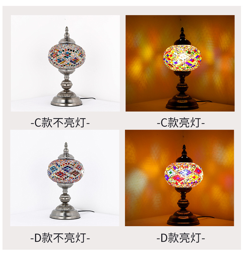 Qianlian Turkish table lamp, handcrafted glass lamp, hotel, homestay, restaurant and coffee shop decoration table lamp, Moroccan lamp pic 10
