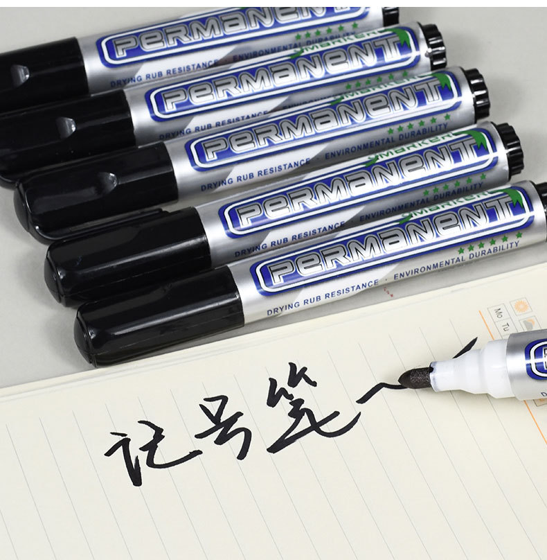 Weibo Large-head black oil-based marker pen, large-capacity waterproof and non-fading large-head signature pen pic 10