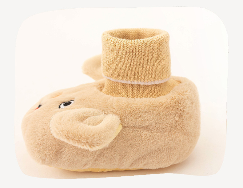 Newborns, infants, one-month-old babies, soft-soled shoes, foot covers, warm autumn and winter thickened and fleece shoes, socks, furry shoes pic 13