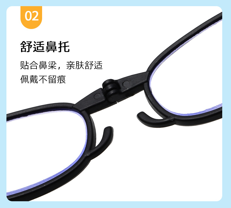 Telescopic temple anti-blue light antenna reading glasses, folding portable with zipper case reading glasses, PC frame high-definition reading glasses pic 7