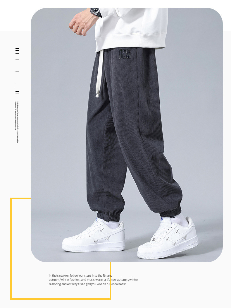 Pantalones hombre primavera otoño marca de moda holgada paquete de pies pantalones de estilo americano high street adolescente workwear casual pantalones deportivos pic 15