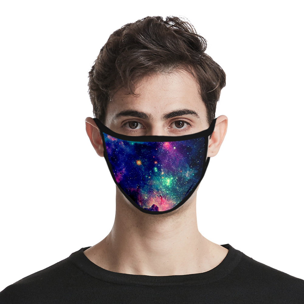 跨境一手货源星空3D数码时尚印花冰爽涤棉布料可水洗口罩详情14