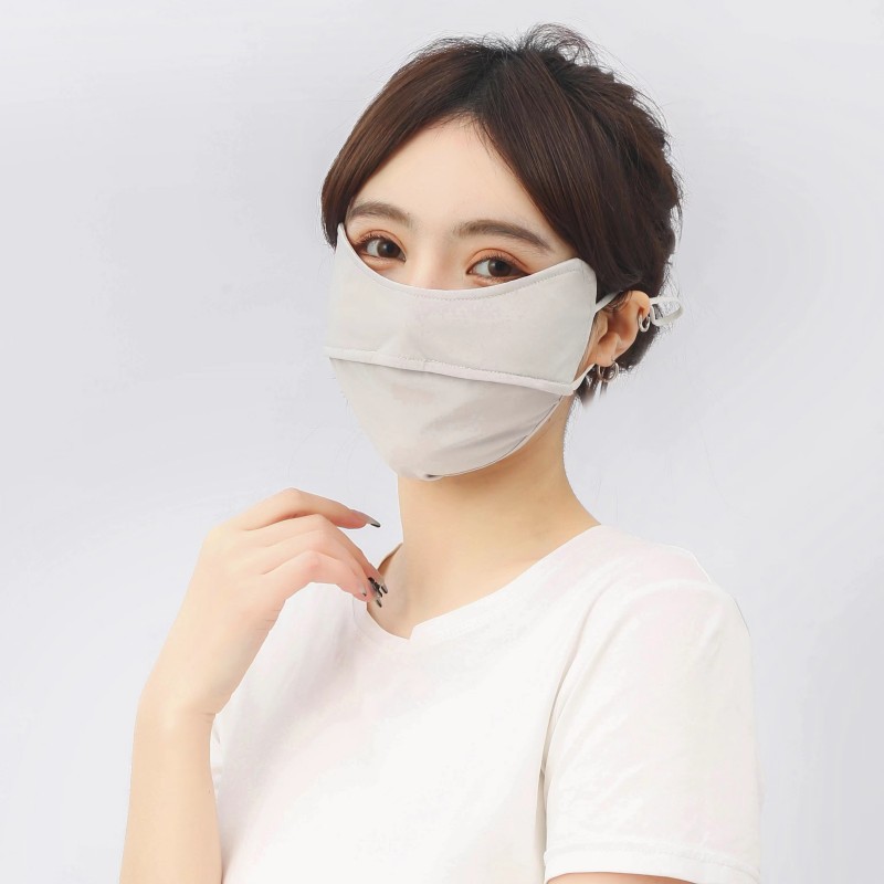 批发新款夏天薄款护眼角防晒面罩女时尚百搭可调节可水洗冰丝口罩详情5