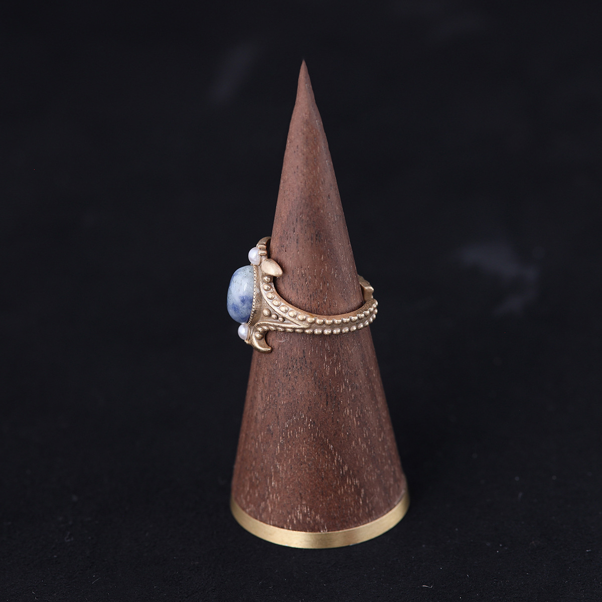 中古vintage高级感复古轻奢高级感女款青岛工厂批发天然石戒指详情5