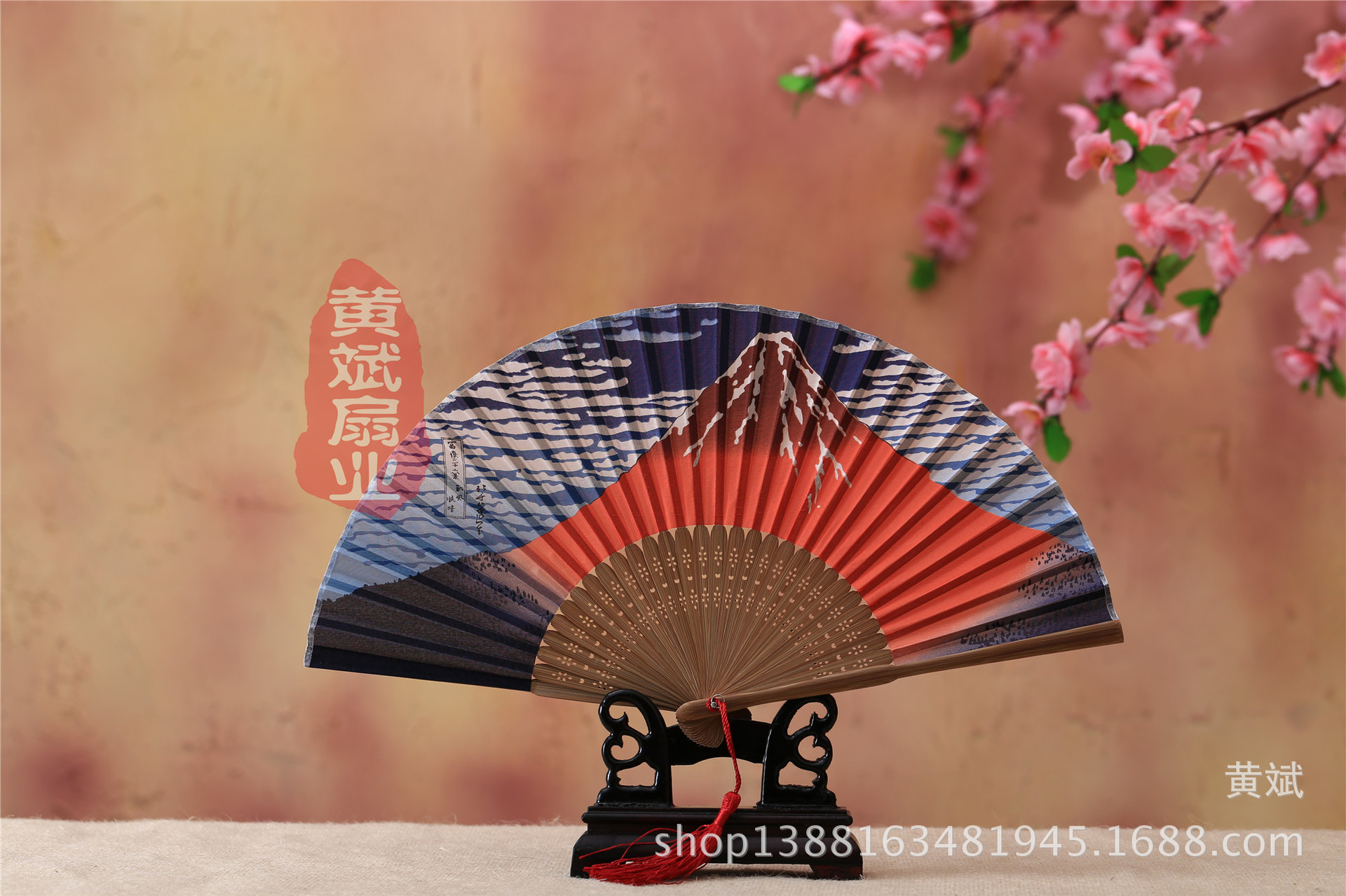 古风古典礼品真丝竹扇子日式和风扇樱花扇 折扇批发 舞蹈道具扇详情37