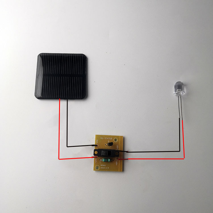 科学小实验太阳能发电套装学生串联电路接线电珠导线DY制作光的作光能作用光能发电实验实践电路详情4