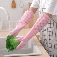 家务清洁厨房洗碗手套 可印刷图案洗衣服女防水塑胶胶皮橡胶手套详情16