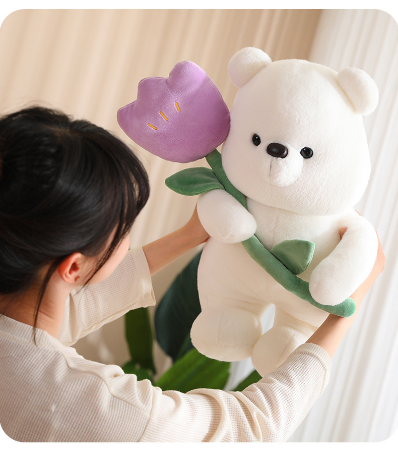 可爱郁金香熊毛绒玩具公仔玩偶情人节女生礼物暴力熊玩偶毛绒玩具详情24