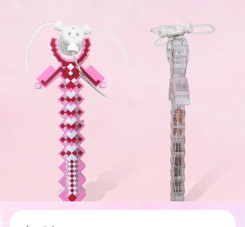 跨境热销儿童发光风扇七彩格子闪光棒孩童手持魔法棒发光玩具详情4