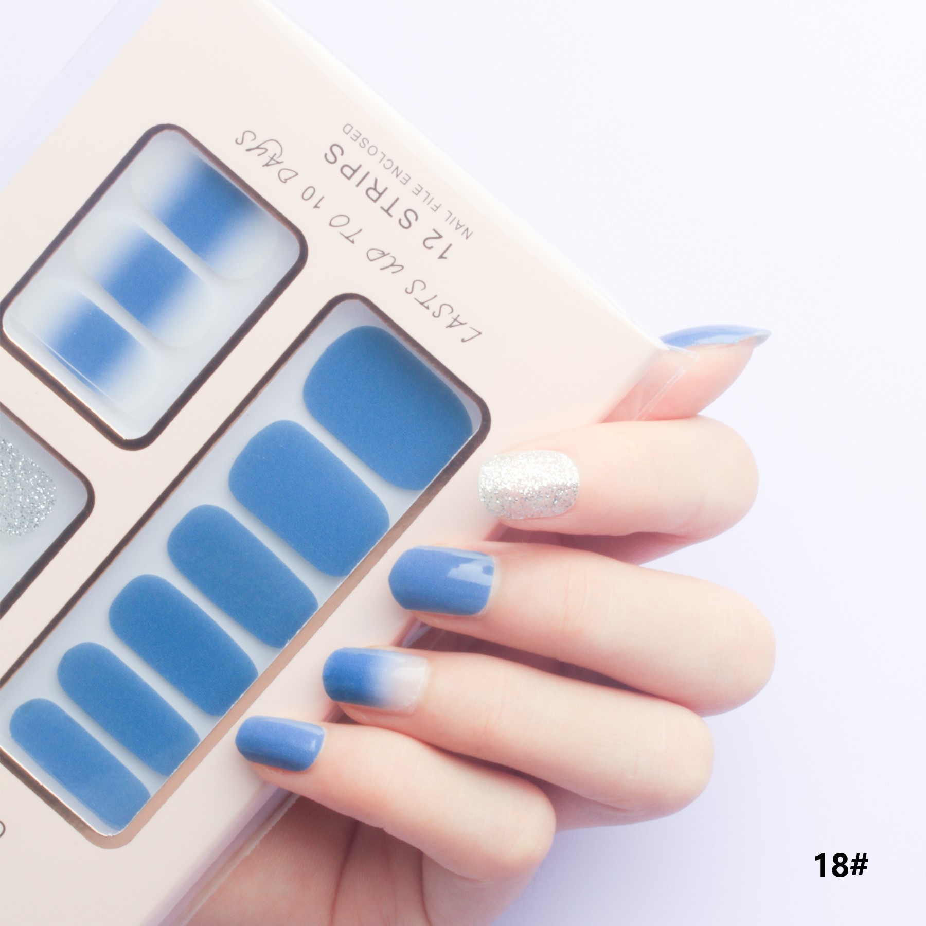Custom-made 12-piece box set of waterproof nail stickers that are popular among Internet celebrities pic 30