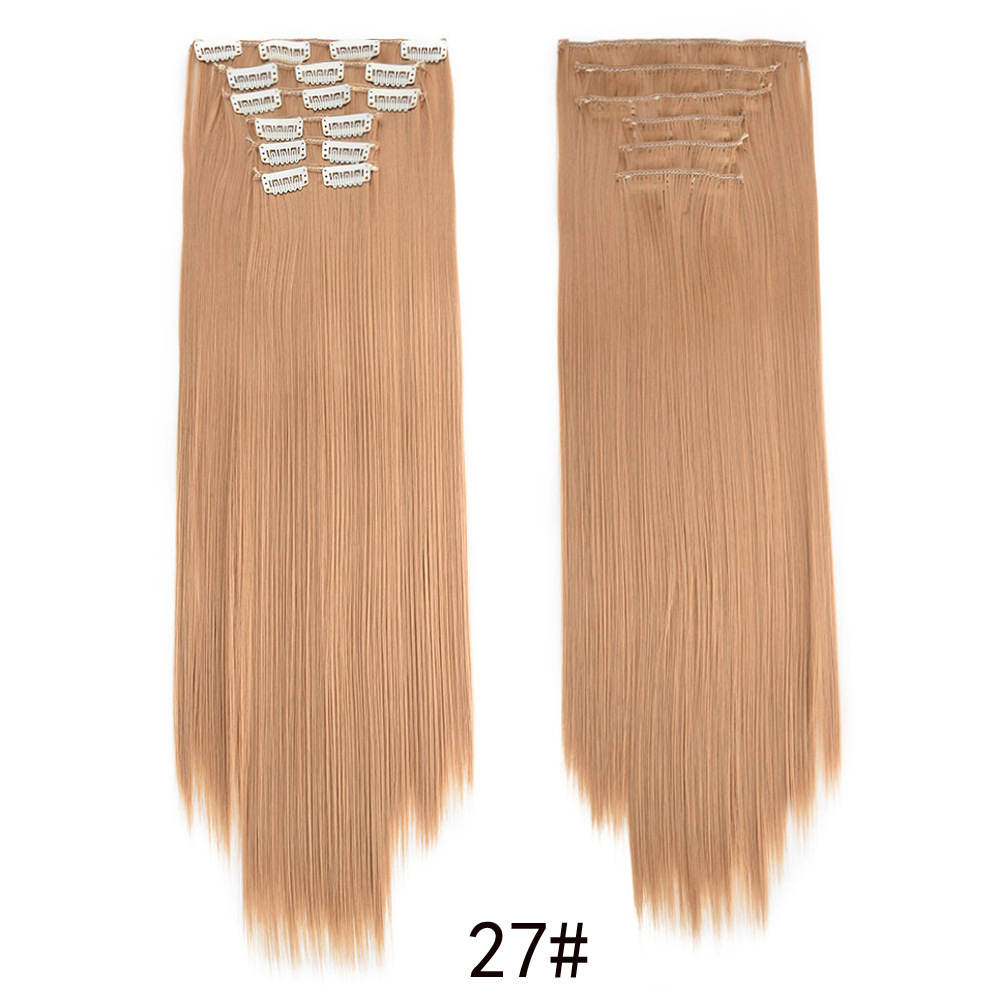 16-clip long straight hair wig for women, 6-piece clip hair extension, 6-piece straight hair extension, 6-piece hair extension pic 19