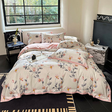 A类纯色100支长绒棉四件套 纯棉素色简约床单被套床上用品批发详情7