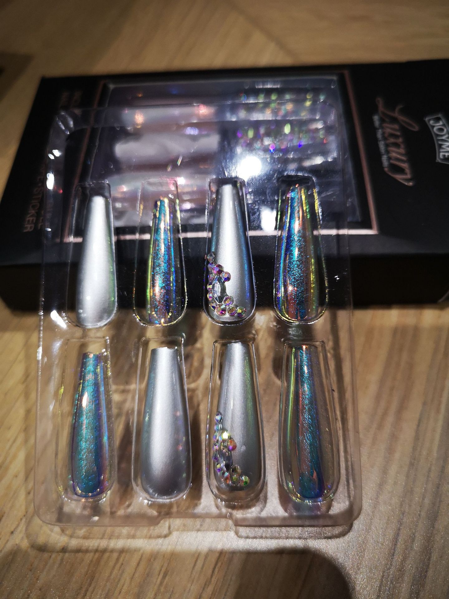Special offer on 30 pieces of long ballet nail nail patches with diamonds pic 48