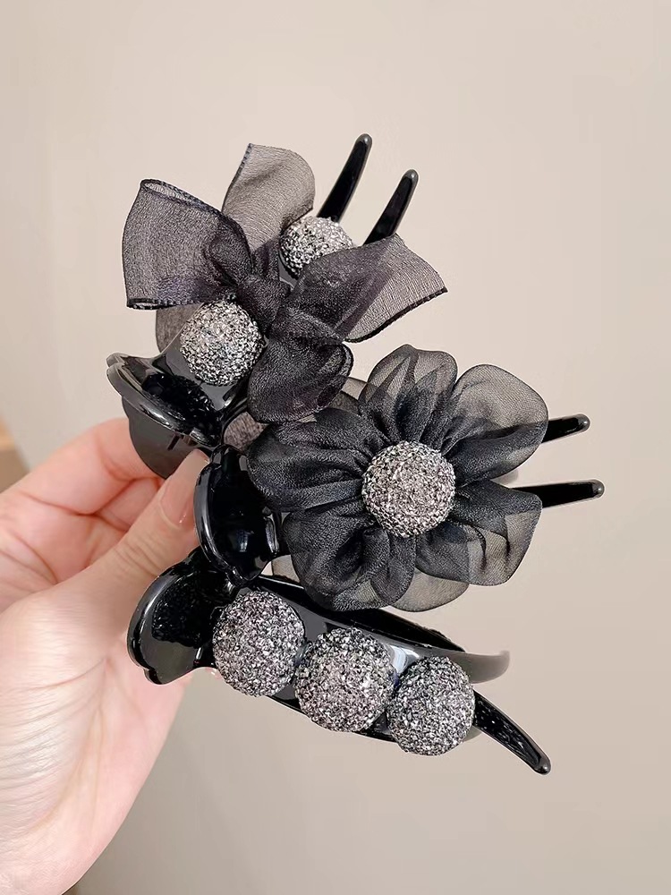 蝴蝶结抓夹女后脑勺丸子头发饰盘发固定神器发卡网红夹子头饰发夹详情13