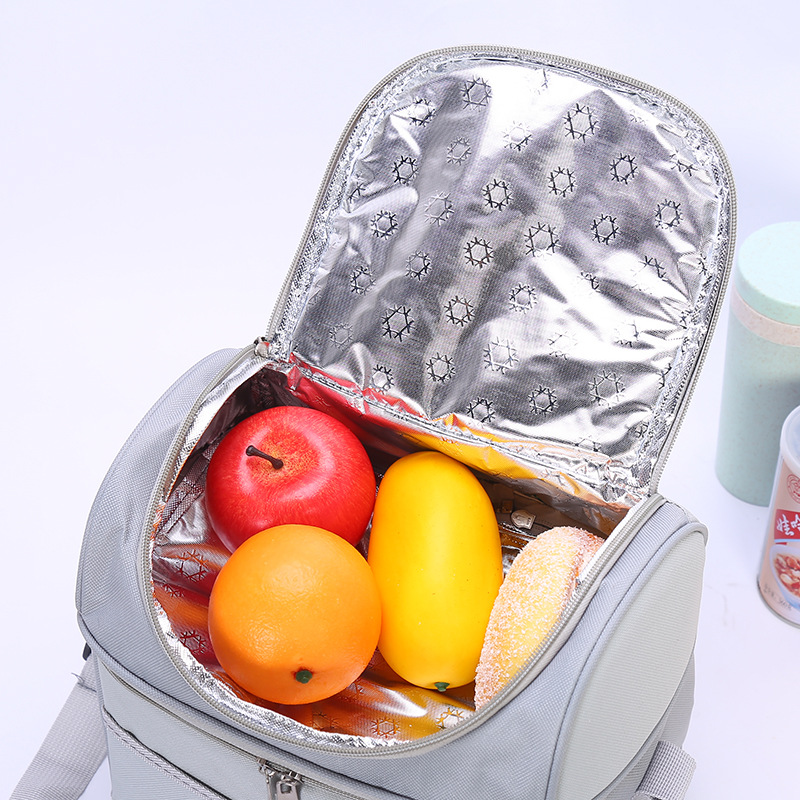 Customized double-layer insulated bags, insulated packs, simple and creative ice packs, waterproof bento packs, hand-held bags, aluminum mold bento meal packs pic 20