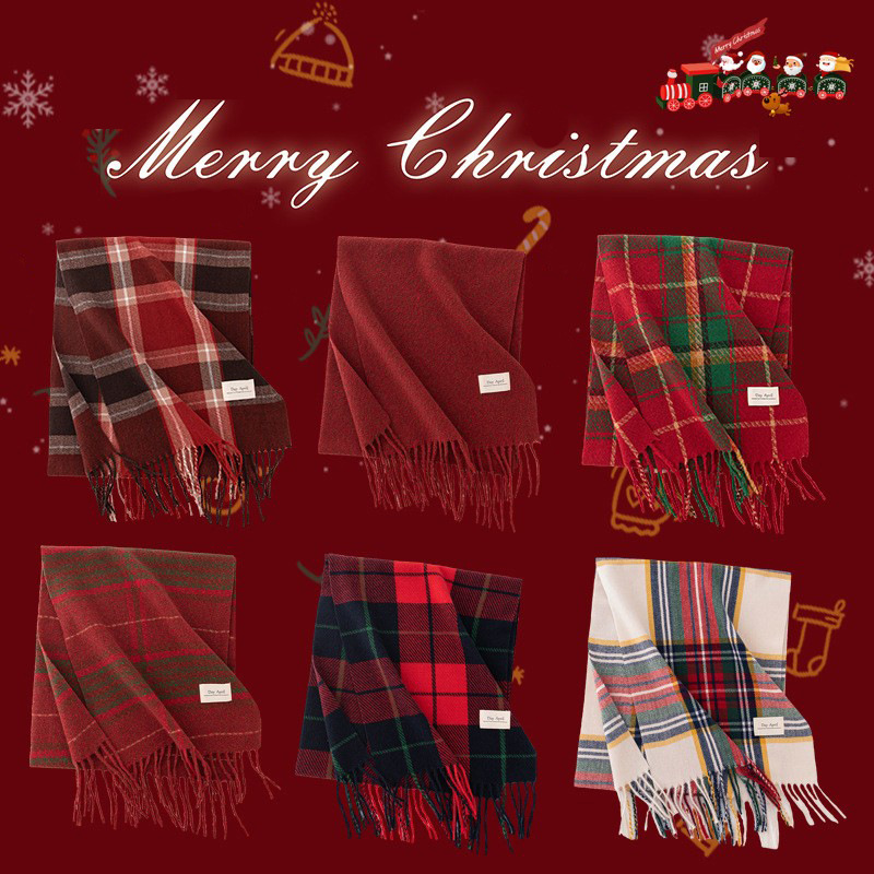 100% wool scarves for men and women, high-end feel, winter warmth, thick and versatile checkered wool scarves and shawls wholesale pic 2