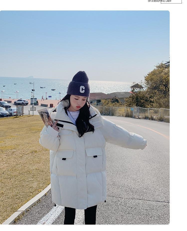 Bestseller hooded wine red down cotton-padded jacket for women, 2023 winter new thickened bread jacket, cotton-padded jacket, mid-length style pic 19