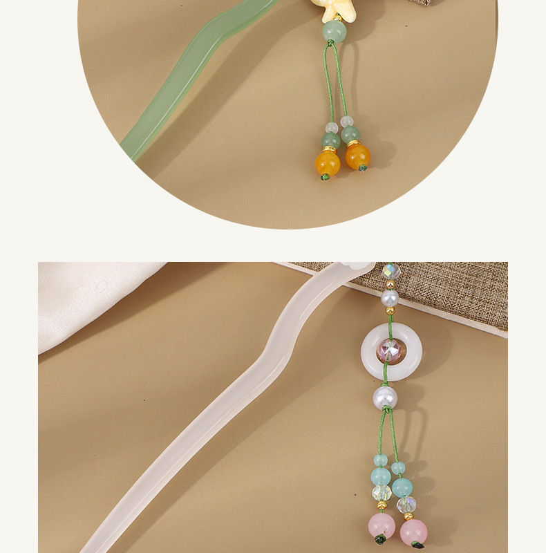 古风流苏仿玉发簪板材盘发新中式汉服精雕头饰日常挽发古装发钗女详情7