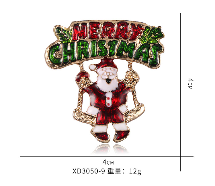 新款圣诞老人圣诞树胸针 复古合金衣服鞋帽配饰胸花 饰品别针详情12
