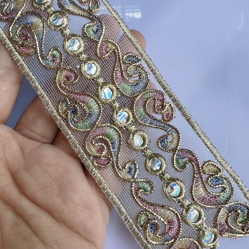 In stock: mesh, sequin, embroidery, lace, gold thread, bone lace, webbing, curtains, wedding lace, clothing accessories pic 27