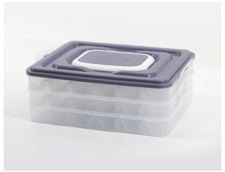 Household refrigerator fresh-keeping box, dumpling and wonton storage box, new color frozen dumplings, multi-layer quick-frozen and frozen dumpling tray pic 12