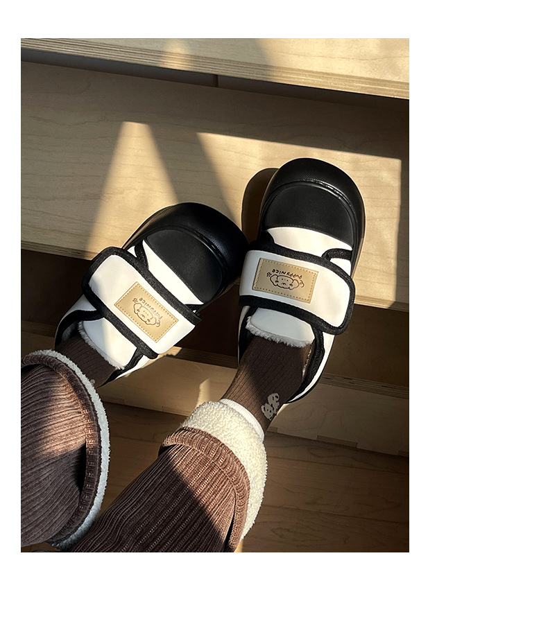 魔术贴棉拖鞋女士冬季2024新款室内家居厚底保暖加绒踩屎感棉拖女详情11