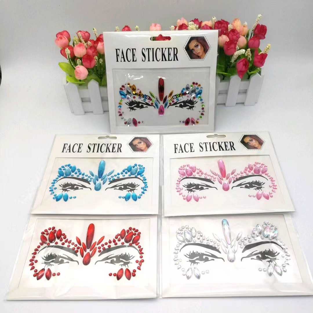 New face stickers, eye stickers, diamond makeup balls, Halloween decorative stickers, diamond eyebrow stickers, personalized stage makeup stickers pic 6