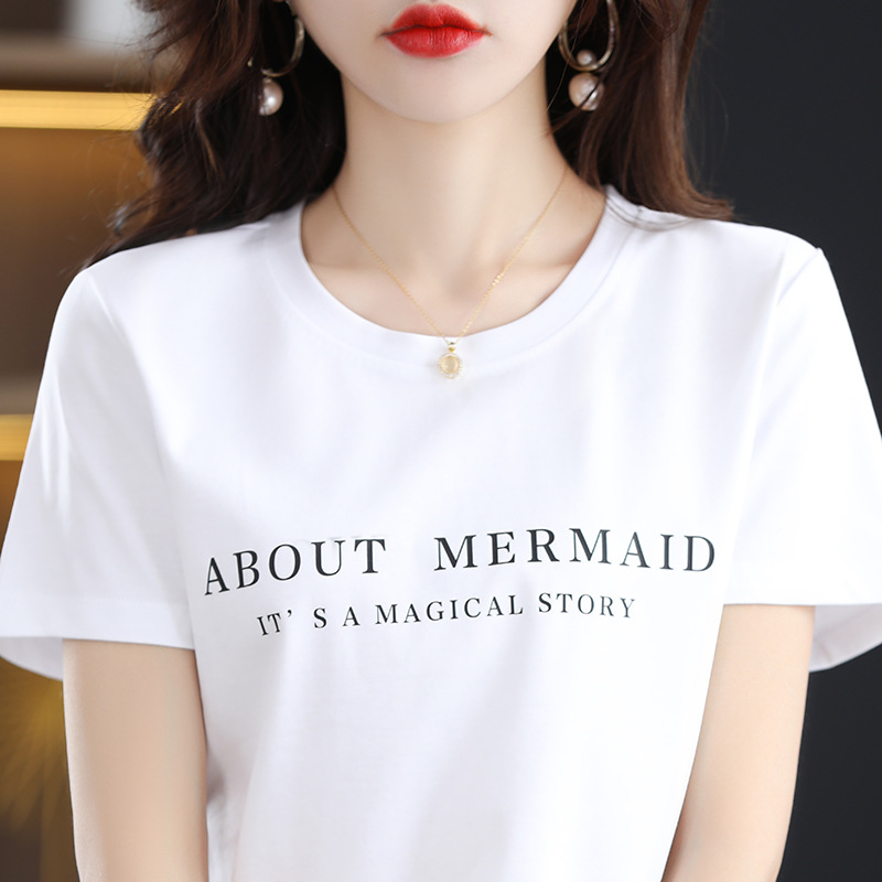 夏季丝光棉纯色短袖女简约设计感口袋圆领T恤宽松时尚百搭上衣详情2