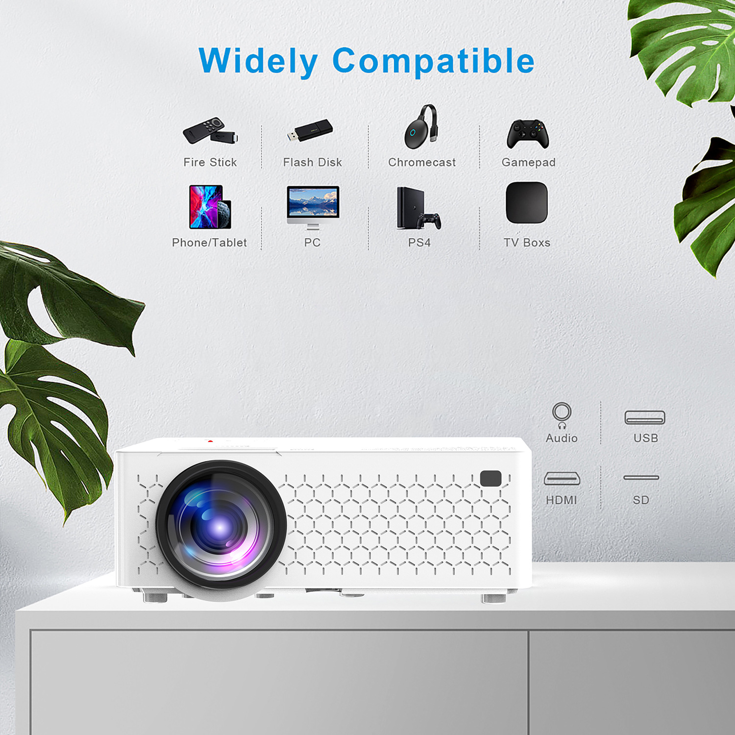 The new A6 projector is a home wifi wireless all-in-one machine and a high-definition 4k mini projector for home use pic 2