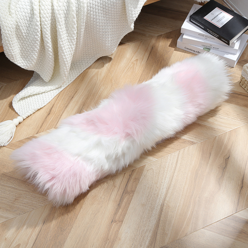 自主 轻奢可爱卡通长毛绒家用地毯儿童房床边装饰欢迎光临地毯地垫网红爆款详情4