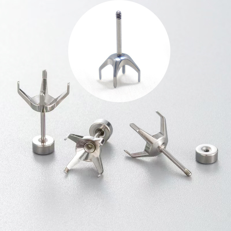 Titanium steel S-shaped nose studs, nose rings, ear studs, simple ear studs, earrings, piercing accessories, S-studs, rotating ear studs pic 7