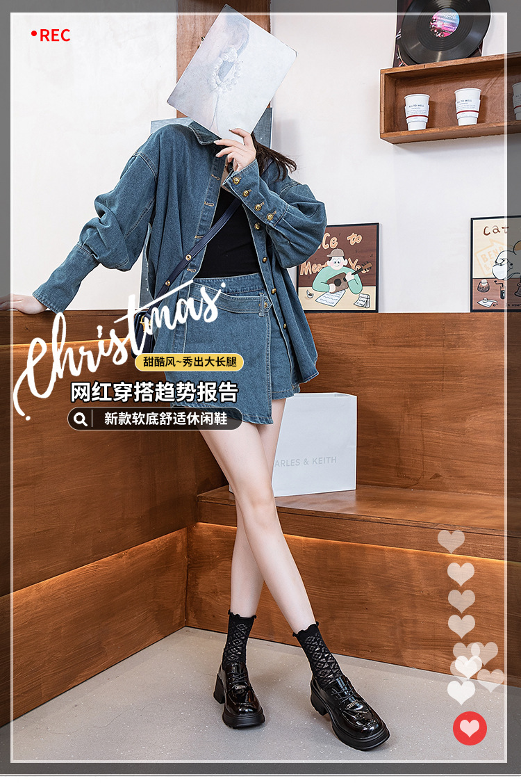 真皮休闲百搭乐福鞋2024夏季新款粗跟英伦女式单鞋子厚底小皮鞋女详情1