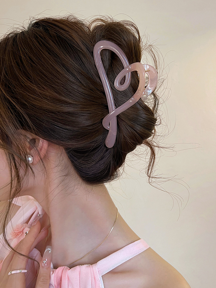 亚克力爱心抓夹女高级感气质鲨鱼夹发夹后脑勺夹子头饰简约发卡春详情8