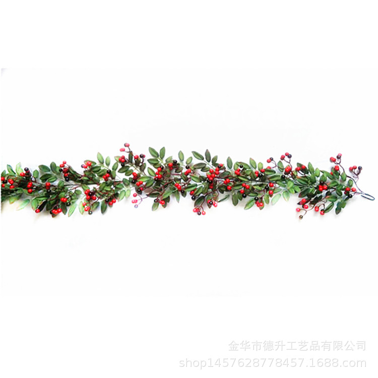 Cross-border e-commerce manufacturers supply hotel and shopping mall scene decorations, Christmas hanging ornaments, ornaments, red fruits, leaves and vines pic 1