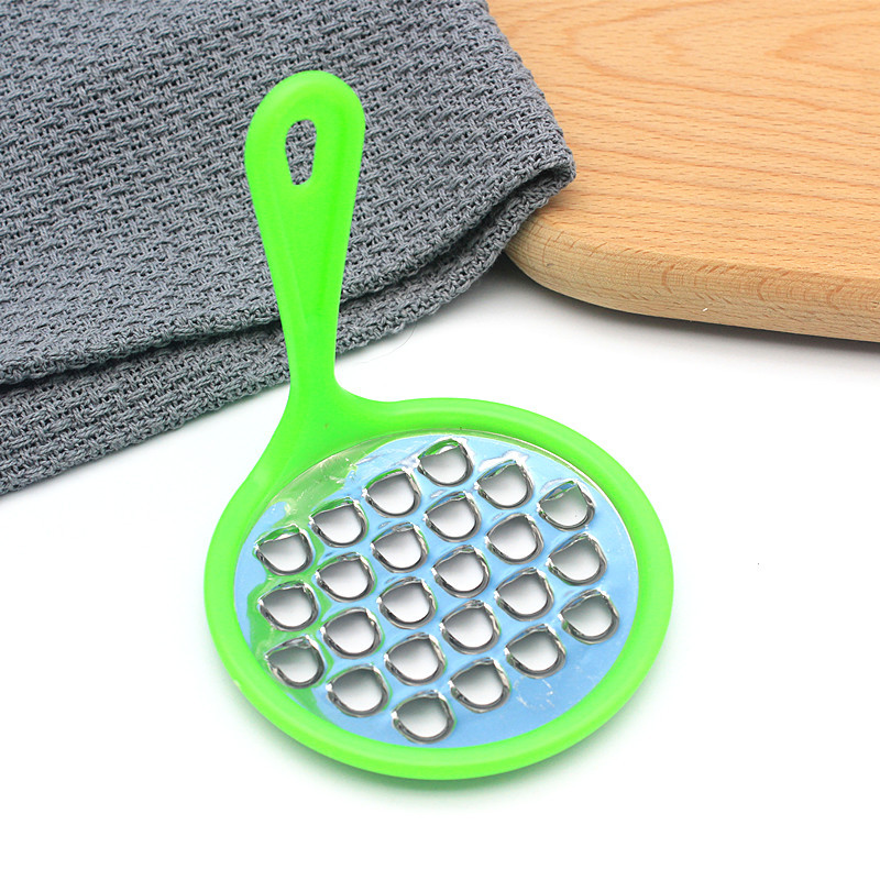 Plastic-handled cold jelly scraper, cold skin scraper, stainless steel scraper, large-hole cold jelly pic 2