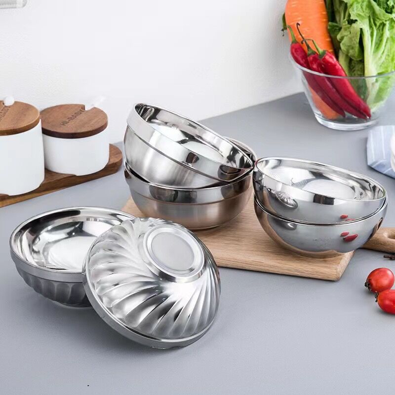 厂家批发 不锈钢碗双层防烫隔热碗学校食堂幼儿园汤碗铂金百合碗详情7