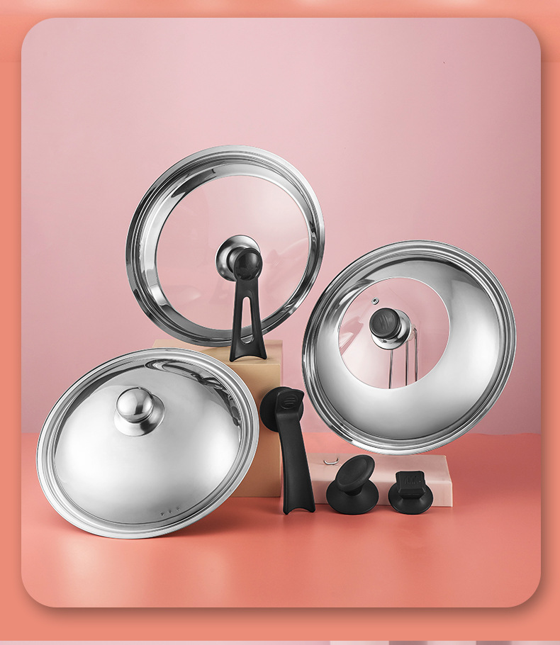 Factory wholesale stainless steel pot LIDS, wok visual combination LIDS, large pot LIDS, household flat-bottomed stir-frying pot LIDS, consignment pic 9