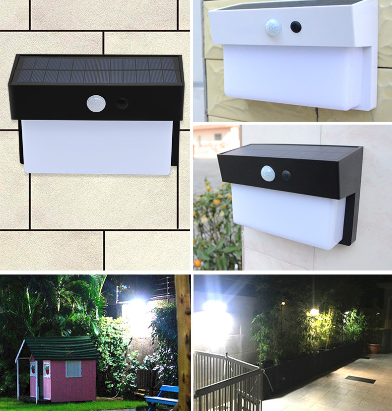 Cross-border solar landscape light, outdoor courtyard human body sensor light, led solar wall lamp N768 pic 19