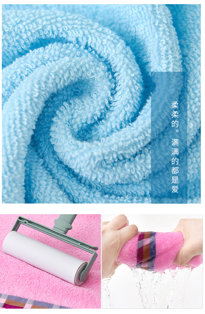 Wholesale factory of pure cotton household face towels, adult thickened absorbent advertising embroidered logo towels, all cotton pic 16