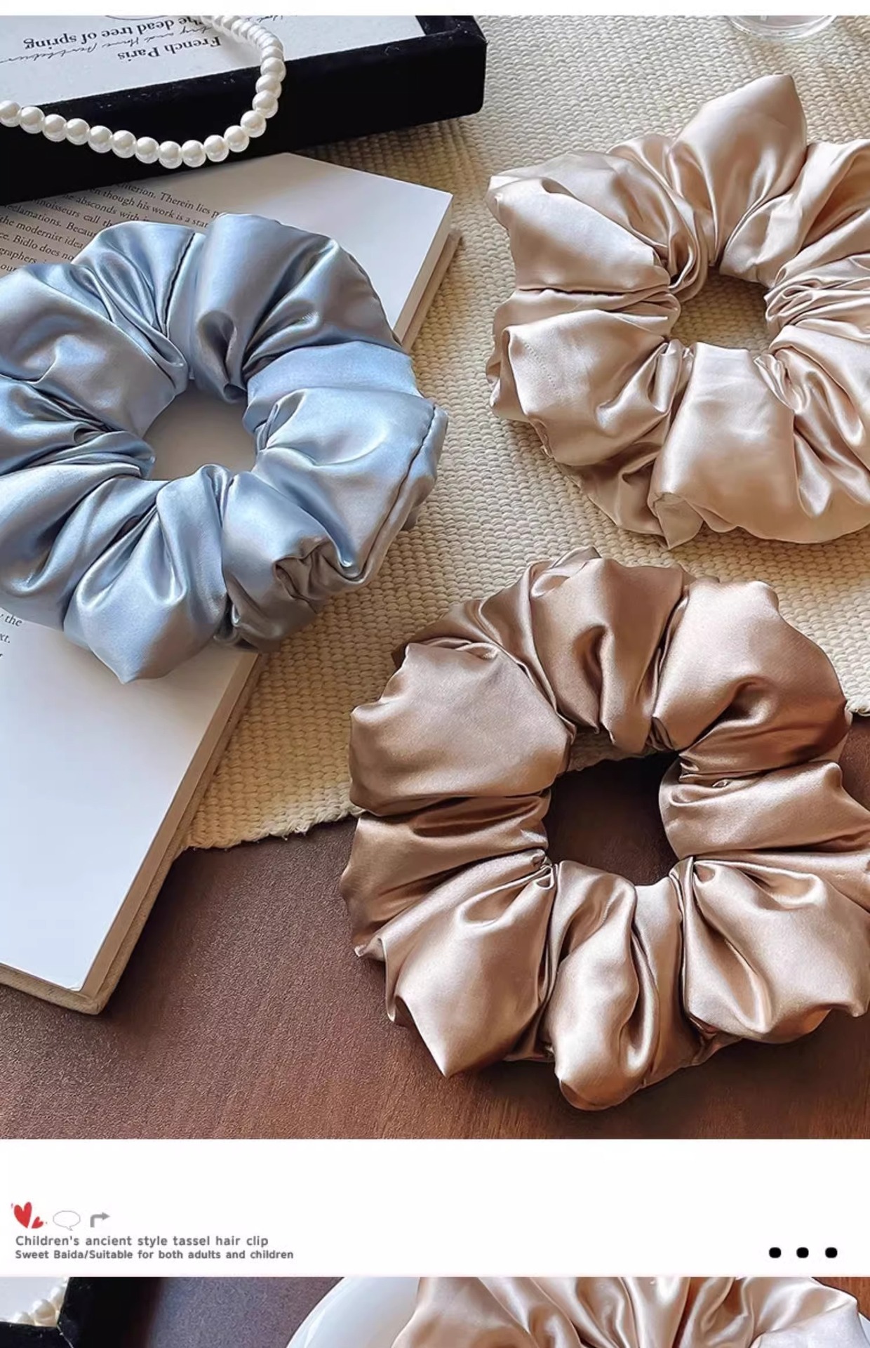 The 2025 new high-end retro sleep headband, hair tie, rubber band, pillow, hair tie and hair accessory for women with large intestine hair band pic 19