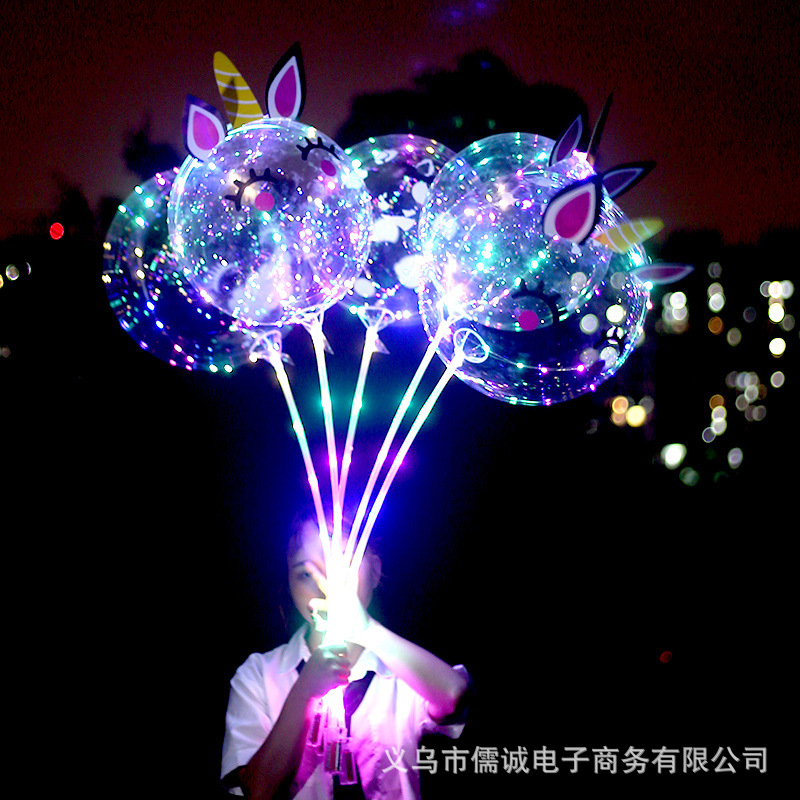 夜市地推二节手持波波球发光闪光带灯摆摊两节手柄闪彩高亮送电池详情3