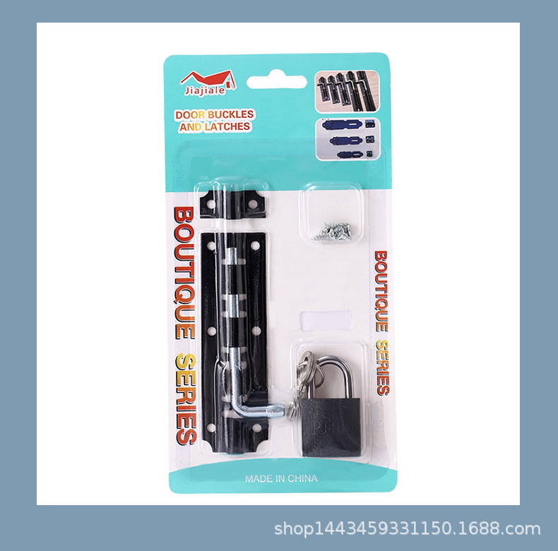 Thickened stainless steel door bolt, extended door latch, wooden door lock, exposed anti-theft latch lock, warehouse door latch pic 7