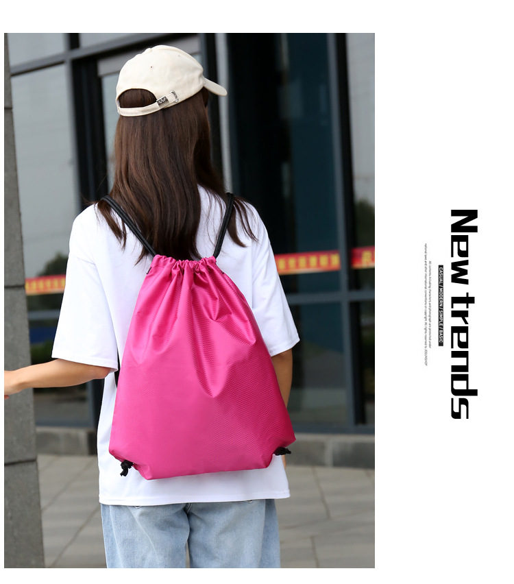 抽绳运动包现货防水马拉松束口袋户外运动收纳双肩背包运动训练包详情11