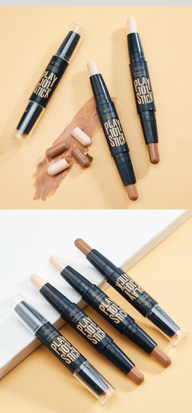 ICVC5201 Contouring Stick, dual-head, dual-purpose, high-gloss face slimming, contouring, profile powder brightening, nose shadow lifting, one-piece delivery pic 17