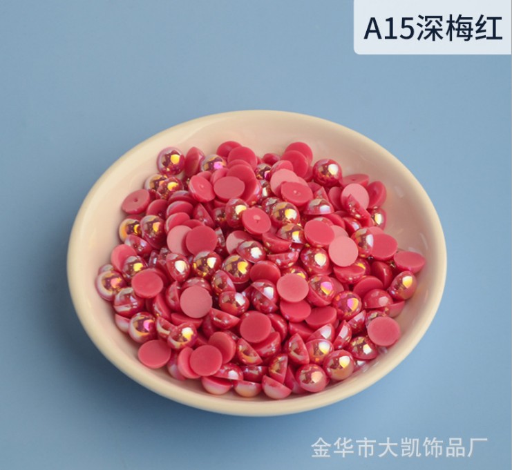 AB Water Lily, AB semi-circular pearl, mobile beauty, AB semi-circular pearl, diy nail art, pearl accessories, flat bottom pic 1