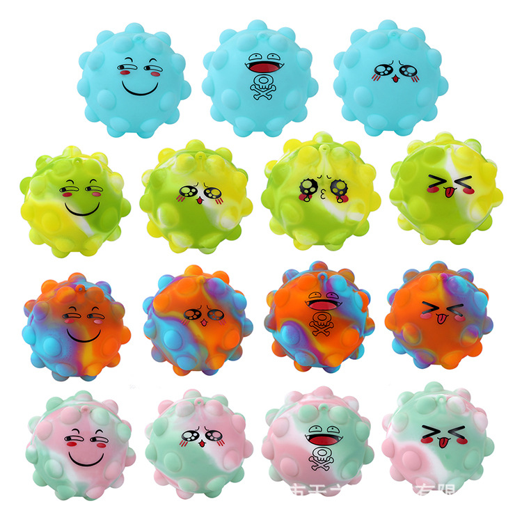 Cross-border best-selling silicone Pioneer balls, 3d finger press release and stress relief bubble balls, optional expression stress relief balls pic 10